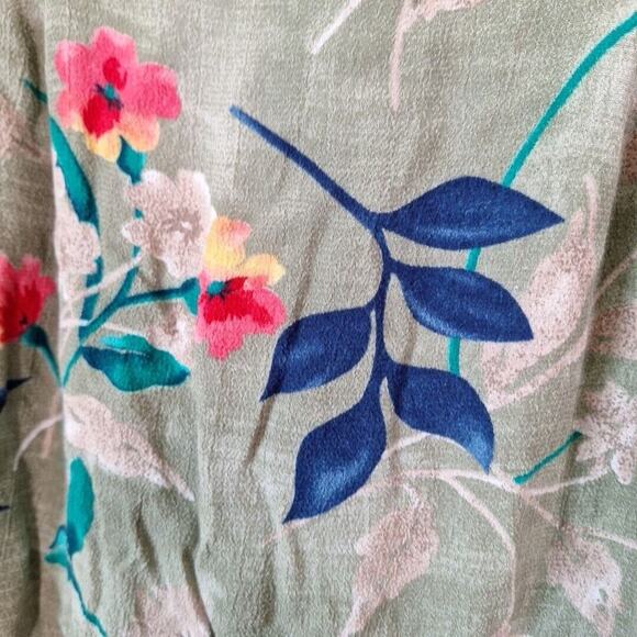 Vintage 90s Rayon Floral Midi Skirt Grunge Women Size XL - Picture 2 of 7